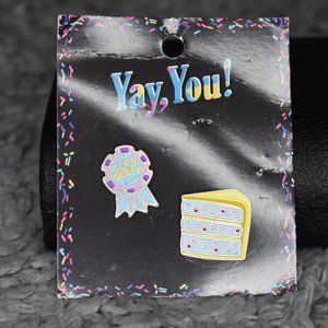 🔥 3/$15 NWT Batch & Bodega Cake and Let's Party Ribbon Lapel Pins Set of 2